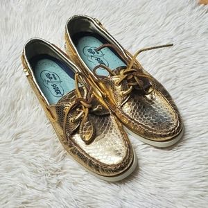 Reduced! Sperry Top Sider Women Gold Boat Shows
